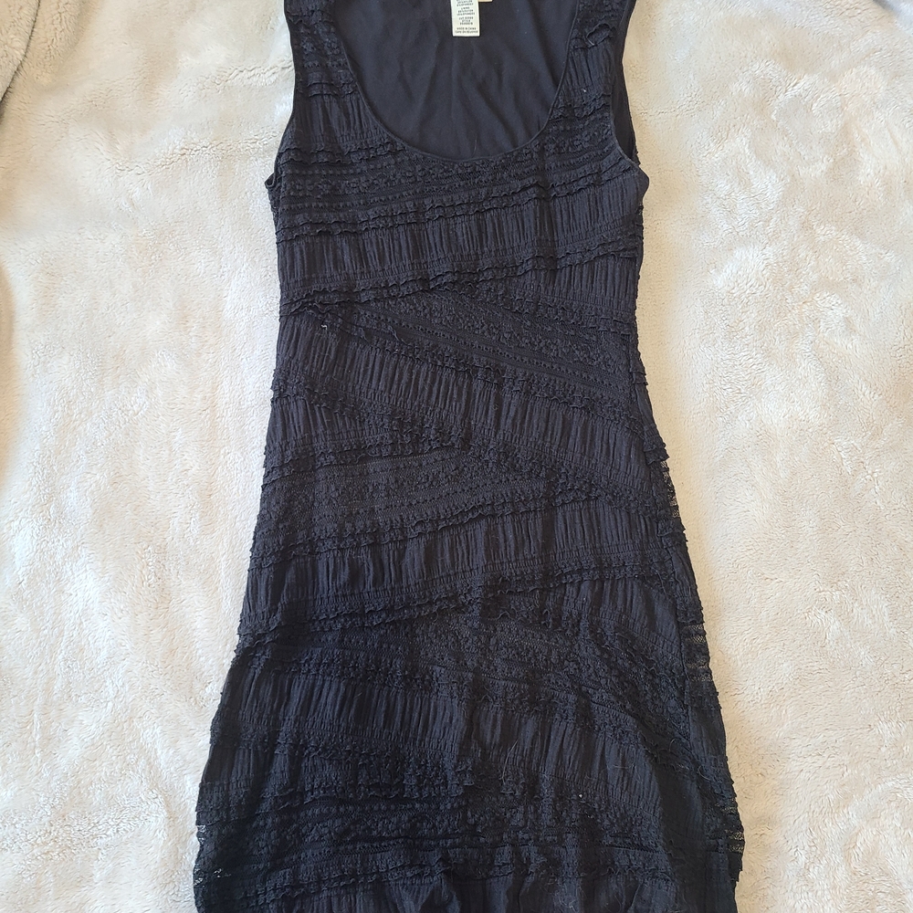 Max Studio Textured Black Mini Dress